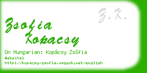 zsofia kopacsy business card