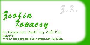 zsofia kopacsy business card